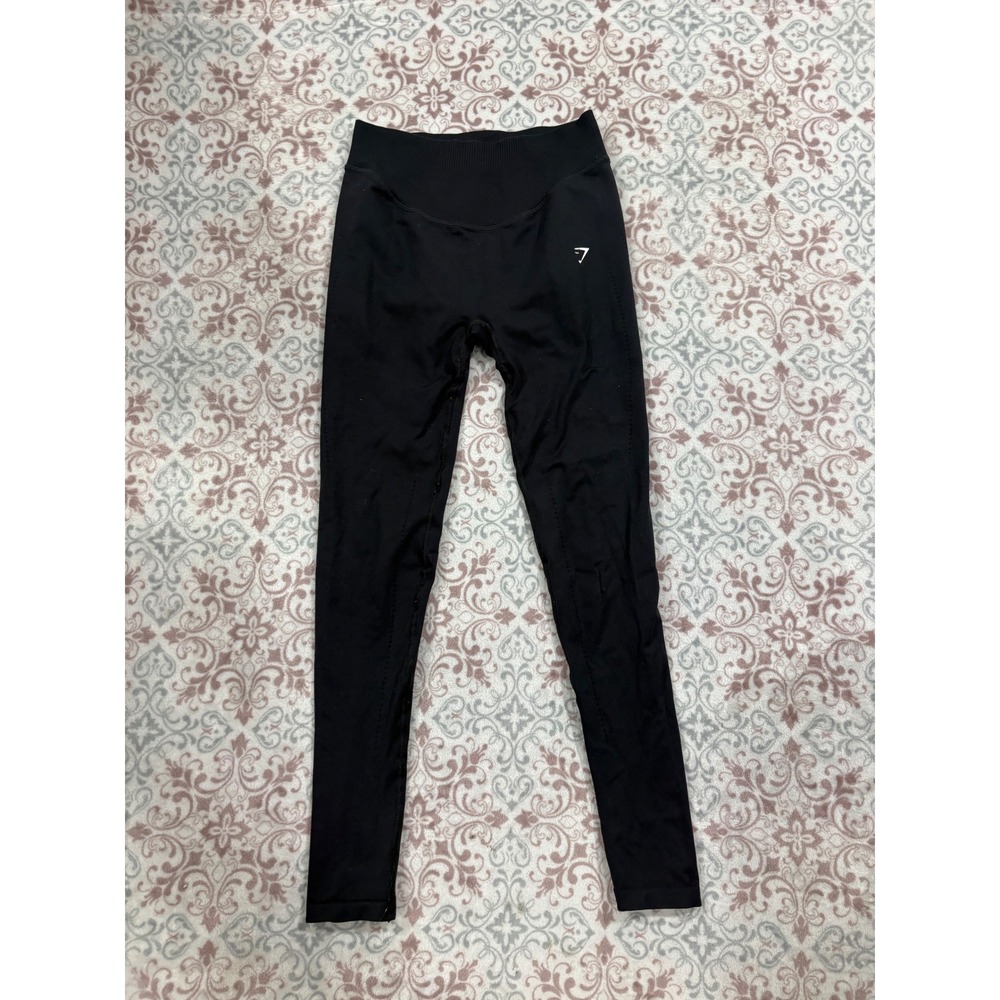 Gymshark Womens Energy Seamless High Waisted Leggings Black S Ribbed Waist